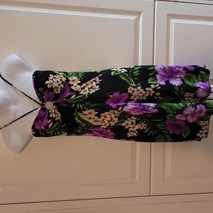 Hawaiian Floral Sun Dress S